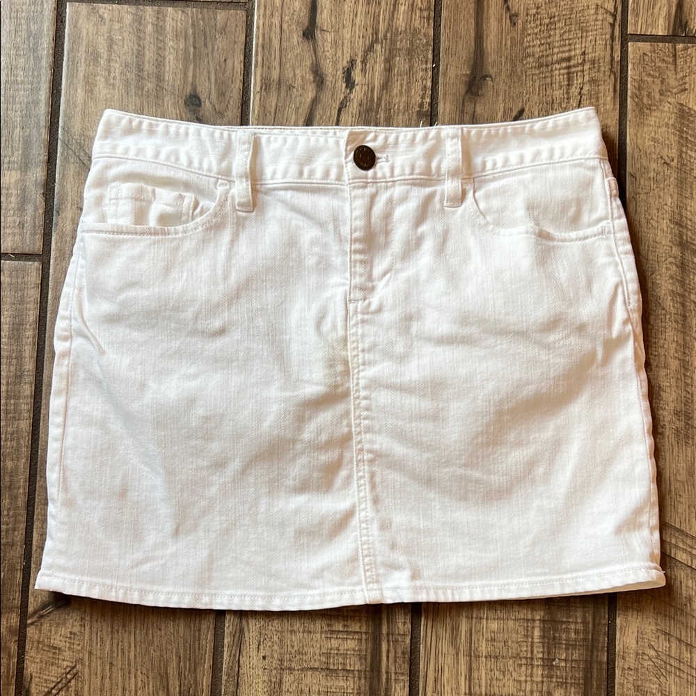 J. Crew White Denim Mini Skirt